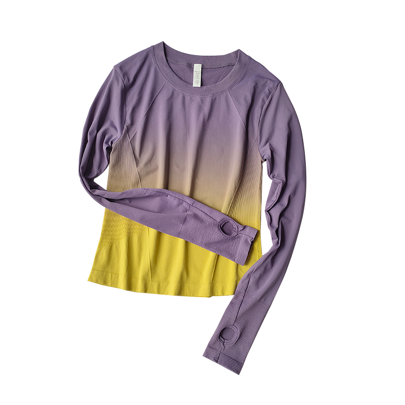 Camiseta deportiva adelgazante Gradual para mujer, traje de Fitness ajustado, Top de secado rápido, traje de Yoga, entrenamiento, ajustado, mangas largas