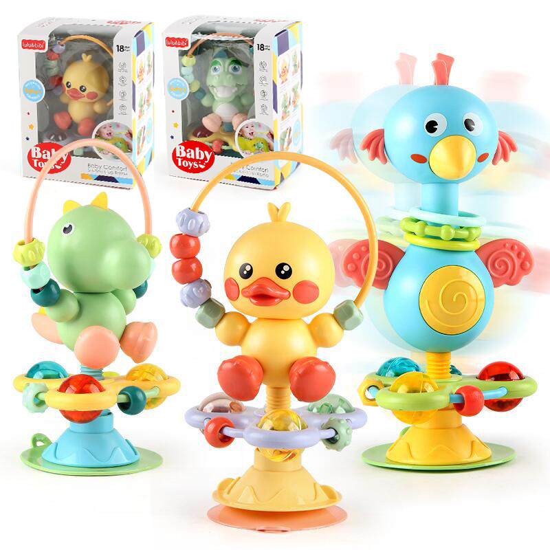 Baby-Cartoon, beruhigendes Klingelspielzeug, lustige Soundeffekte, Kinderzimmerreim, Baby-Esstisch, Saugnapf, Puzzle, Früherziehungsspielzeug