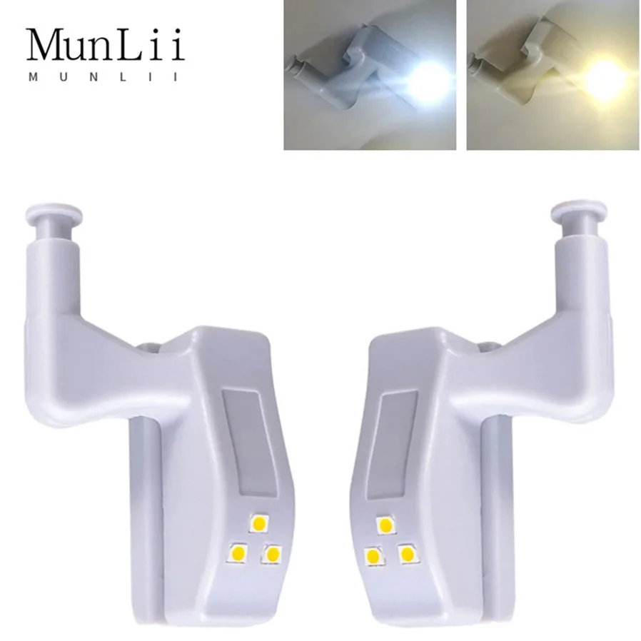 Lámpara LED de bisagra interior para debajo del armario, luces universales con Sensor para dormitorio, cocina, lámpara de noche