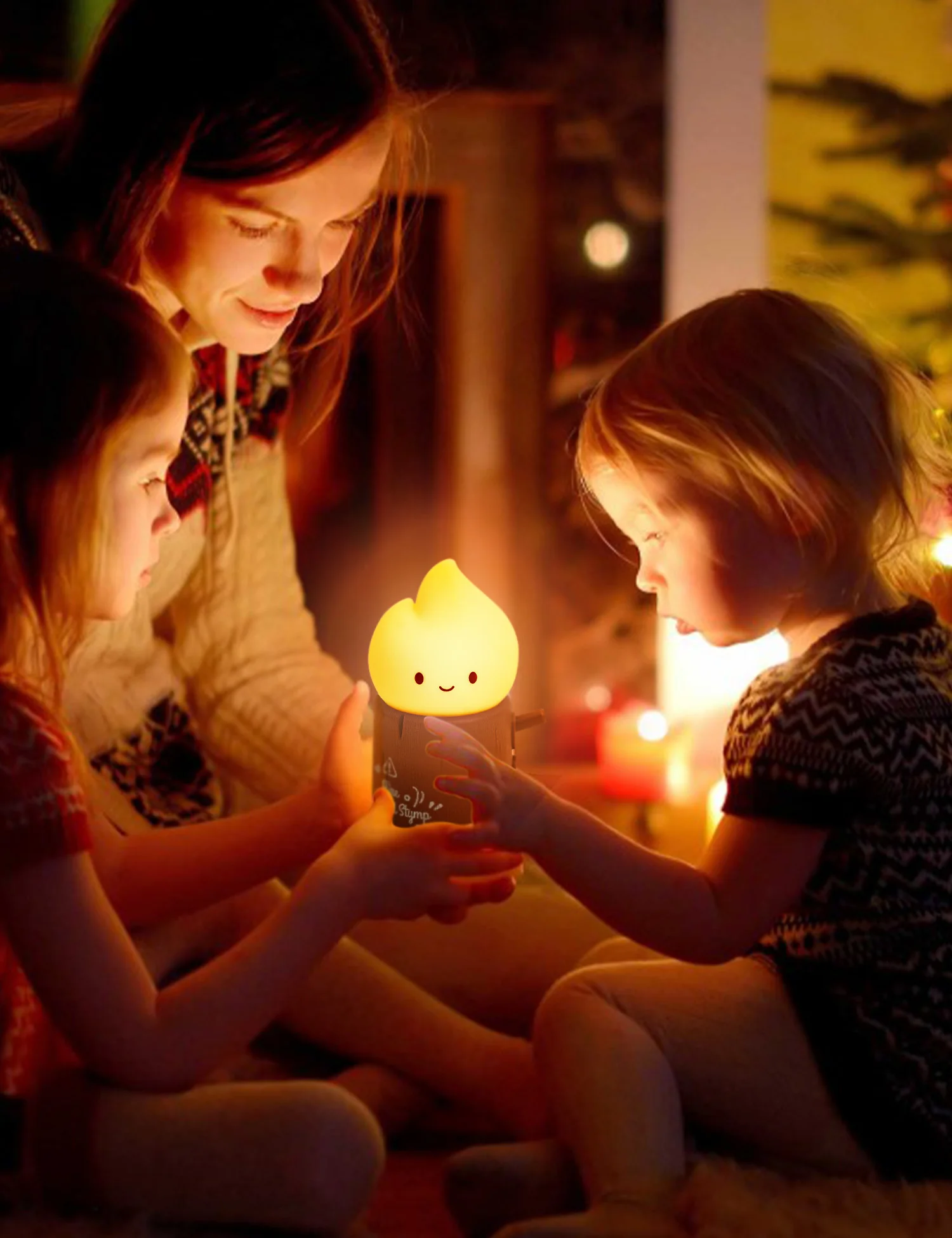 Velas sin llama, luz nocturna, bonitas luces nocturnas para dormir, regulable, 2 modos de iluminación, lámpara de noche para dormitorio de niños