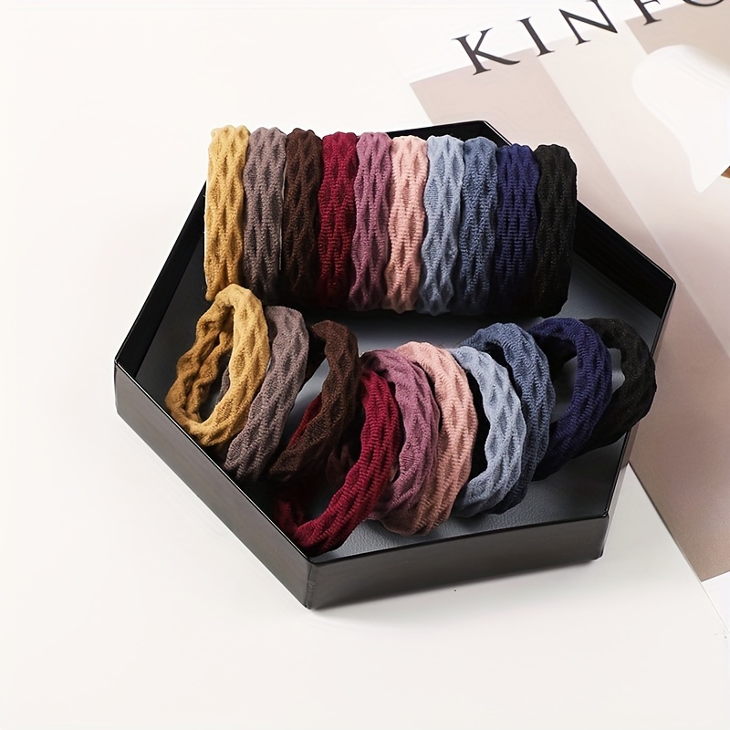 ชุดเชือกมัดผมสีสันมินิมอล20ชิ้นยางรัดผมแบบนุ่มยืดหยุ่นสูงยางมัดผมหางม้าอเนกประสงค์แบบลำลอง