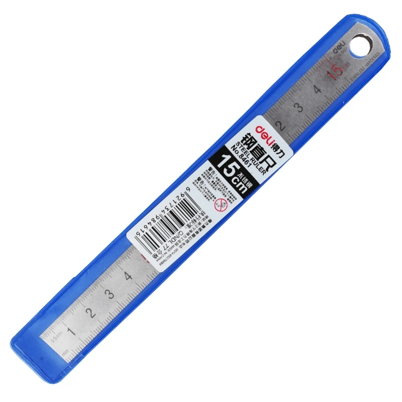 Deli 1 Hệ Mét Cai Trị 15Cm Thép Quy Mô Bền Độ Chính Xác Đo Dụng Cụ 8461