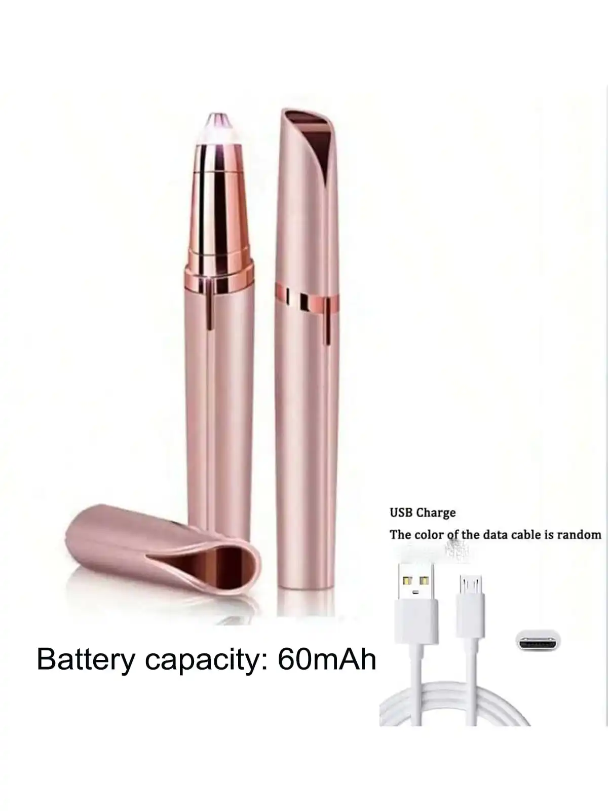 Recortador de cejas eléctrico para mujer, utensilio de afeitar instantáneo y para cejas, herramienta de depilación Facial, recargable por USB, 1 ud.