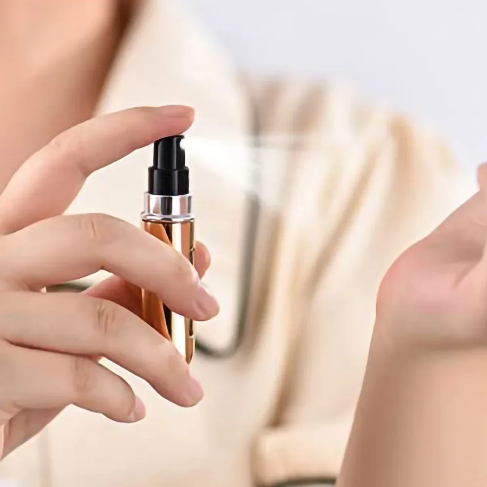 10/20 piezas 5ml Mini botella de Perfume recargable portátil bomba de aroma en aerosol contenedor cosmético vacío botella atomizadora para viaje