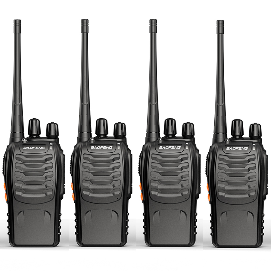 4 Uds Original Baofeng BF888S Walkie Talkie 5W BF-888S 5KM UHF 400-470MHZ transceptor portátil Radio bidireccional BF 888S intercomunicador