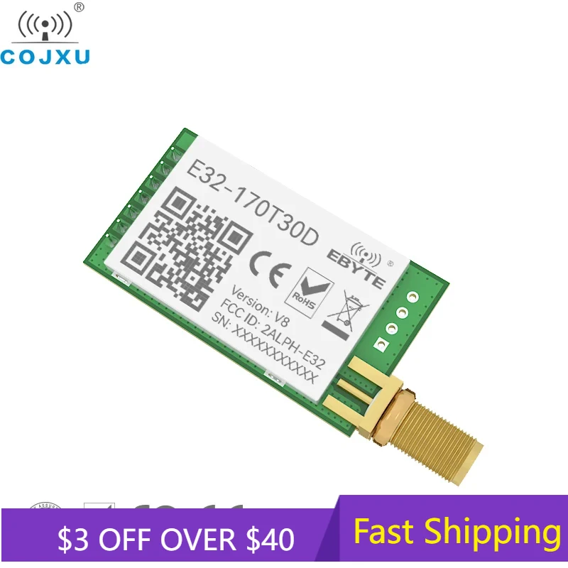 Lora rf modul 170 mhz 1w 2,0 mhz uart drahtloser transceiver fern-sma-k antenne E32-170T30D-v5.0