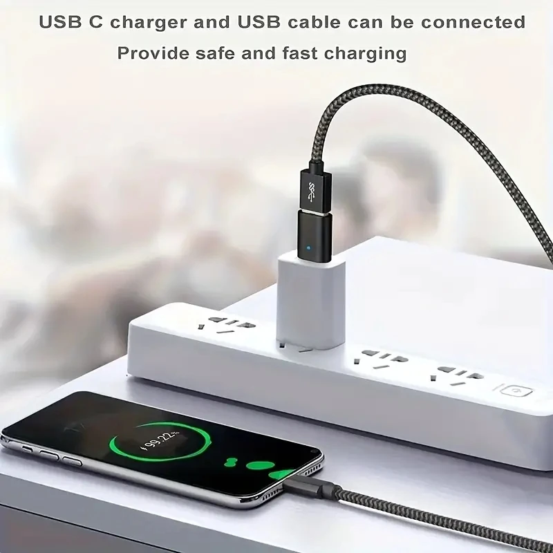 LED USB 3.0 To Type C Adapter OTG To USB C USB-A To Micro USB Type-C Female Connector For Samsung Xiaomi POCO Adapters