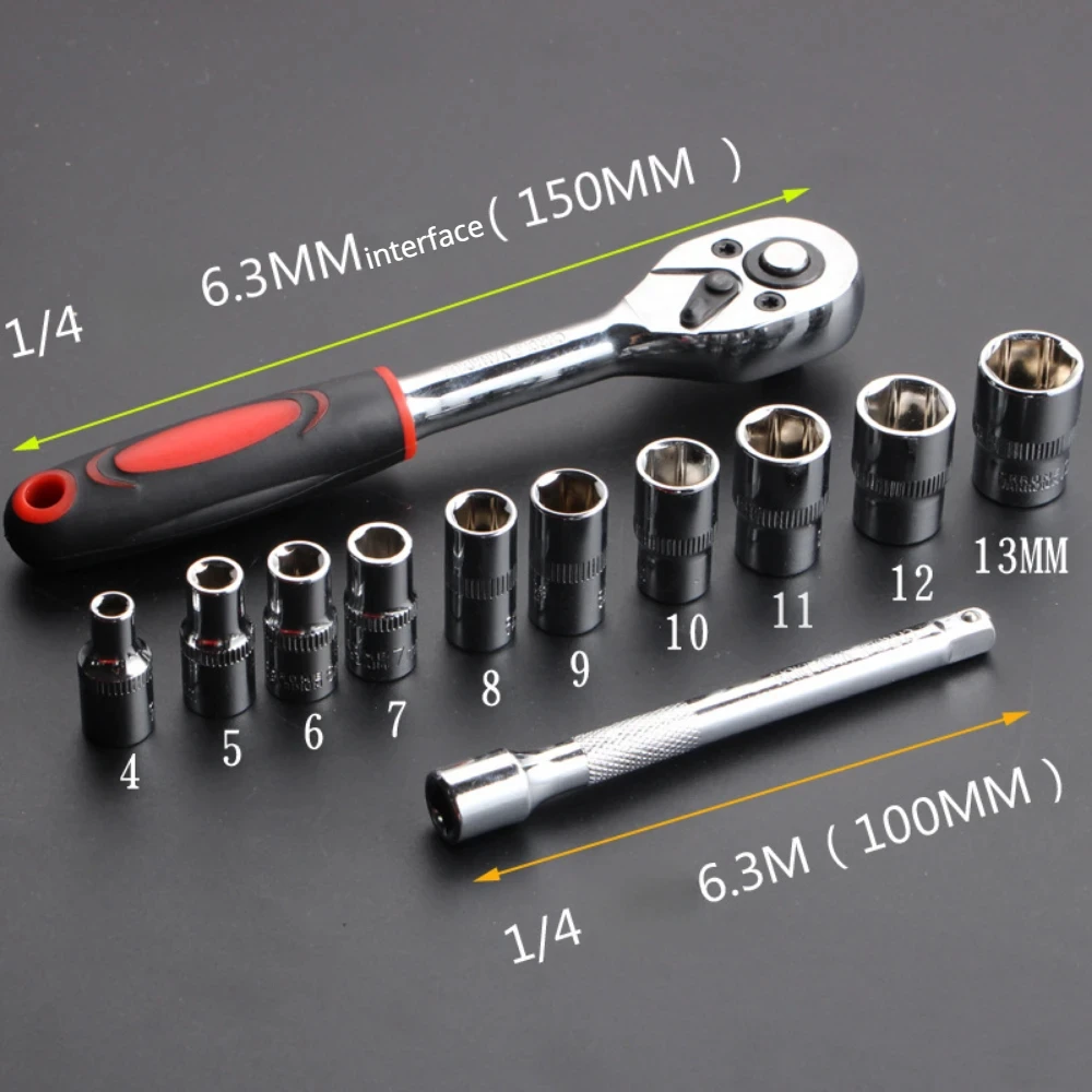 BS1 12-teiliges Schnellschlüssel-Fass-Set für Motorrad, Fahrrad, Reparaturwerkzeug, Hardware, Auto, Boot, Auto, Multi-Tool-Set, einfach zu tragen