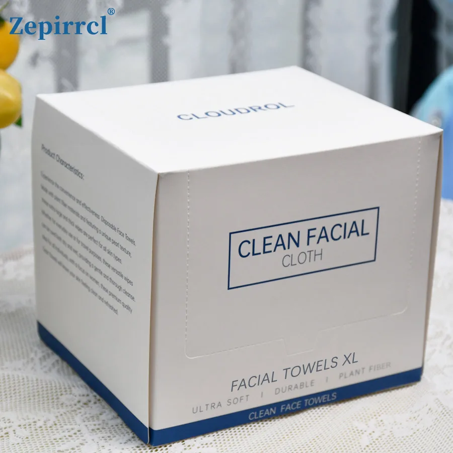 Caja de 26x30cm, toalla de limpieza Facial desechable, limpieza de la piel gruesa de gran tamaño, adecuada para todo tipo de piel, Unisex, 40 bombas/caja