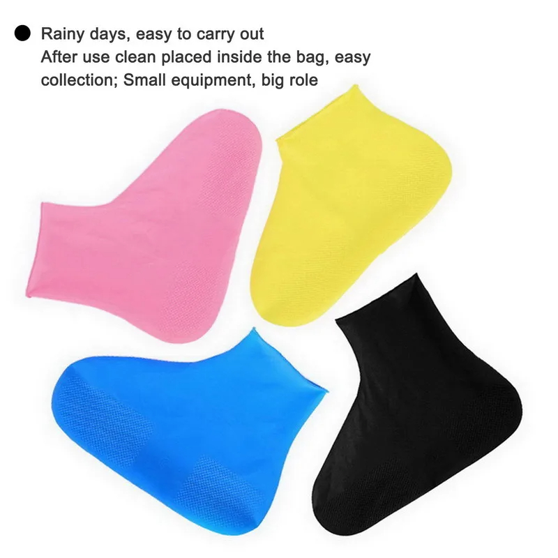 1 Pair Rubber Rain Boot Overshoes For Outdoor Use, Silicone Waterproof Shoe Covers, Rainy Day Shoe Cover, Reusable Non-Slip Rain