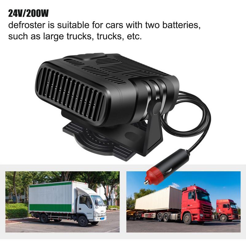 Car Heater Fan 2 in1 Cooling Heating 120W/200W 12V/24V Portable Auto Windshield Heater Cars Defrosting Defogging Heating Cooling