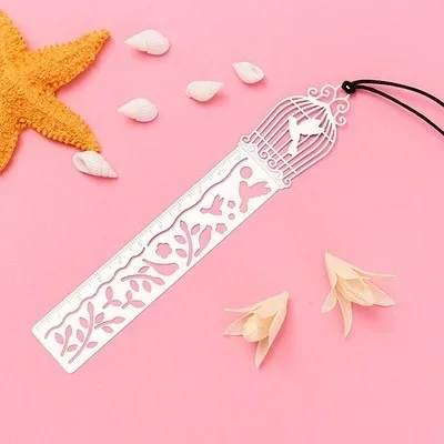 1/4Pcs Multifunctional Creative Retro Hollow Metal Ruler Drawing Bookmarks School Line Template Patchwork Spirograph
