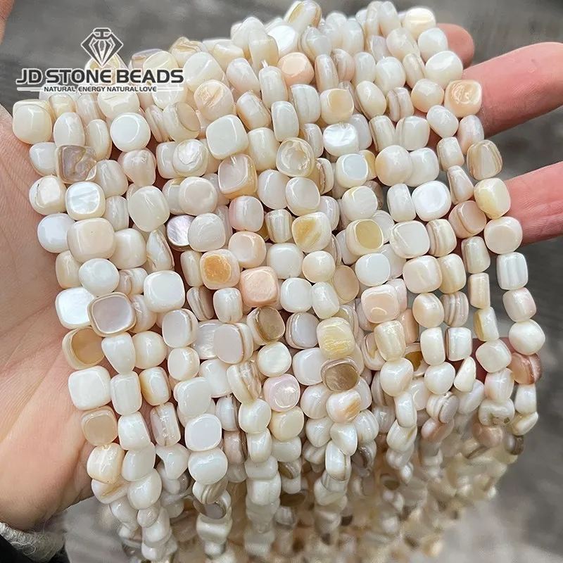 Cuentas de concha Natural, cuentas lisas de forma Irregular, cuentas espaciadoras sueltas para la fabricación de joyas, accesorios para collar y pendientes Diy