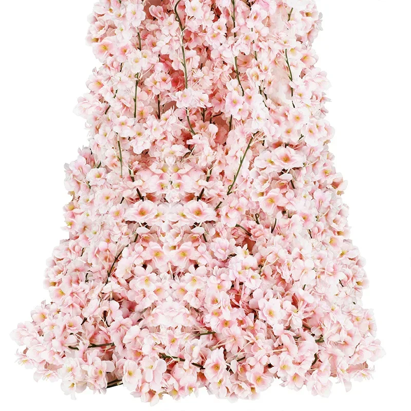 180cm flores artificiales flor de cerezo Sakura guirnalda arco de boda jardín telón de fondo decoración de fiesta en casa plantas falsas de seda vid
