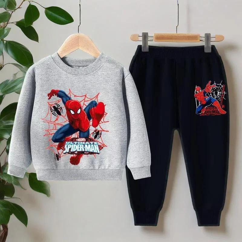 2025 Nuovi bambini Felpe casual Ragazzi Bambino Cartoon Abbigliamento Girocollo Stampa comica Pullover Pantaloni 2 pezzi Tute a maniche lunghe