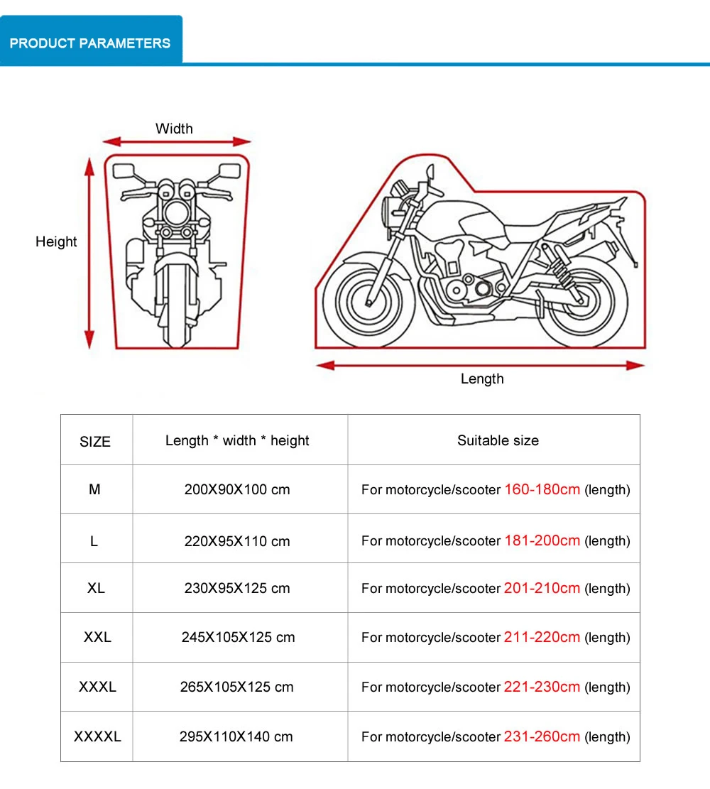 Universal motocicleta cobre protetor uv capa interior ao ar livre 2 cores bicicleta motor scooter capa à prova de poeira tecido elástico M-4XL