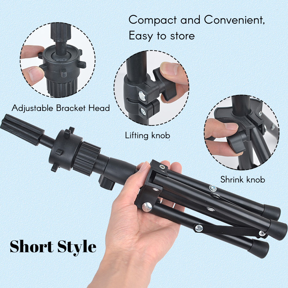 Black Tripod forMannequin Wig Head Stand Adjustable Wig Stand for Mannequin Training Head Holder Hairdressing Clamp Tripod Stand