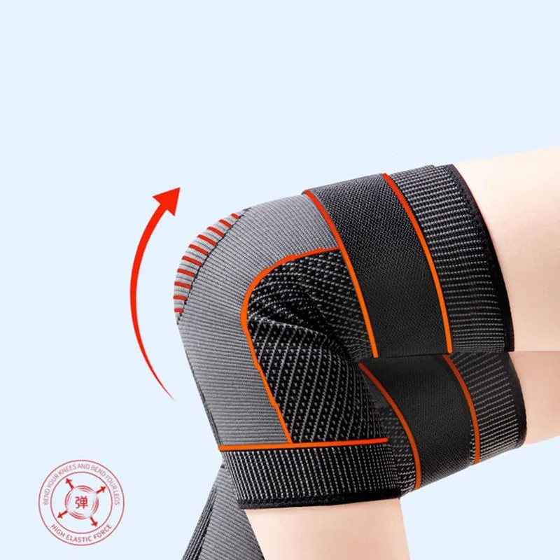 Anti Slip Compression Knee Support Pad, Tie Straps, Proteção Fria, Joint Sport Sleeve Protector, Joelheira Elástica, 2Pcs por Conjunto