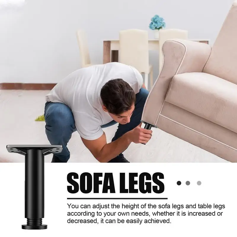 Gambe per mobili in metallo Gambe per divani Gambe per divani di ricambio per divani Gambe per divani di ricambio resistenti in altezza regolabili per letto