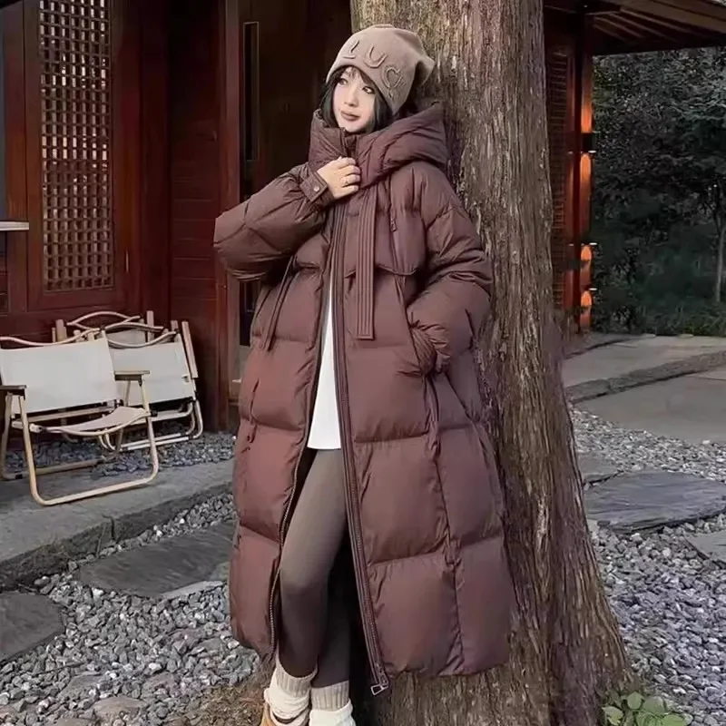 2024 mulheres algodão acolchoado jaqueta coreano senhora estilos longos puffer casaco outono inverno feminino solto engrossar quente parkas roupas