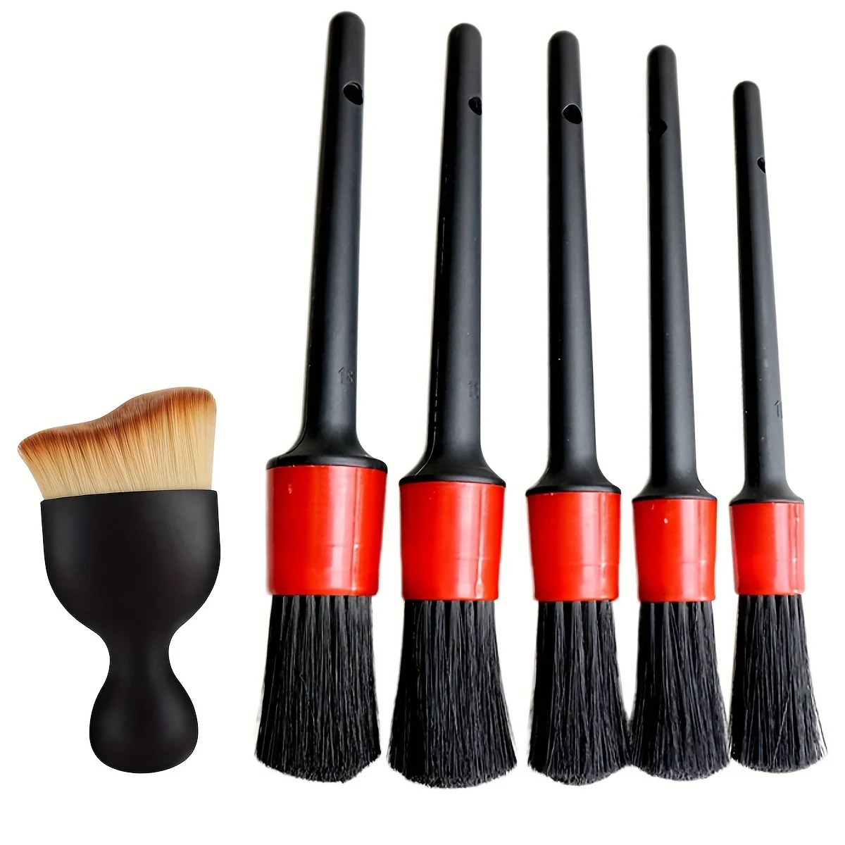 6PC Lavaggio auto Spazzola per capelli morbidi Dettagli Home Car Doppio uso Spazzola piccola Gap interno auto Strumento multifunzionale per la pulizia della presa d'aria
