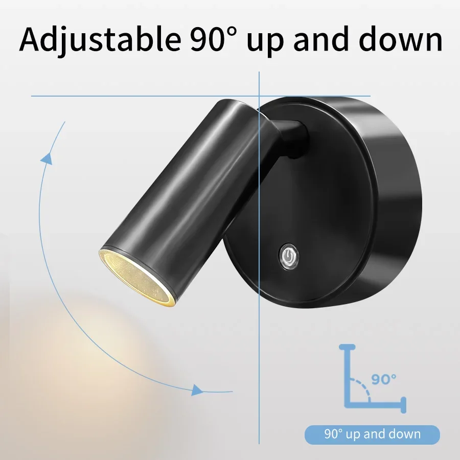 LED-Licht, magnetisch, Typ C, wiederaufladbar, Touch-Schalter, Wandleuchten, Strahler, kabellos, dimmbar, Schlafzimmer, Nachttischlampe, Leselicht