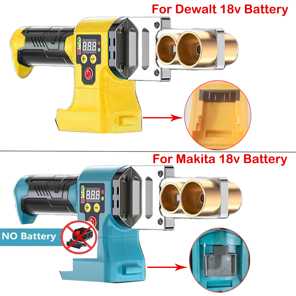 ไฟฟ้าเครื่องเชื่อมท่อไร้สาย Fuser PPR PE หัวแร้งท่อพลาสติก PP เครื่องทําความร้อน Hot Melt Fit Makita/Dewalt ไม่มีแบตเตอรี่