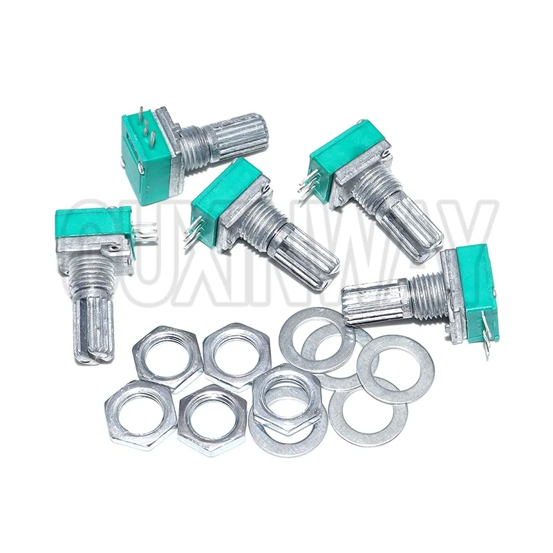 5 uds 3Pin RK097N potenciómetro B100K B1K B5K B10K B20K B50K B500K RK097 potenciómetros sellado de amplificador de Audio