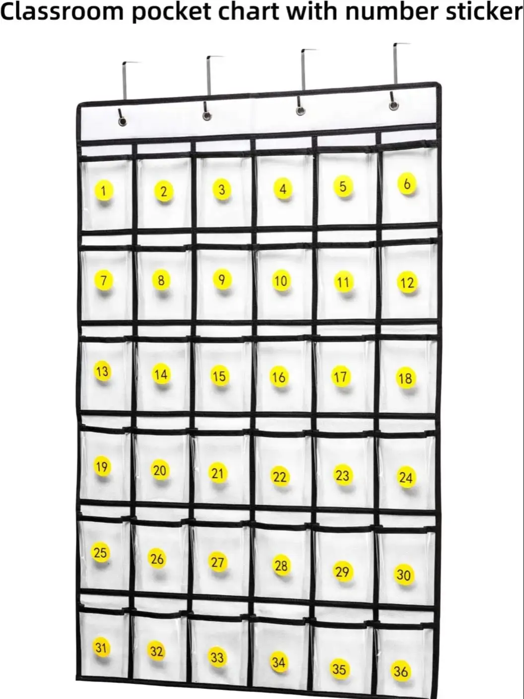 Grafico tascabile per aula con 36 tasche trasparenti per telefoni cellulari, organizer da appendere per supporto per calcolatrice
