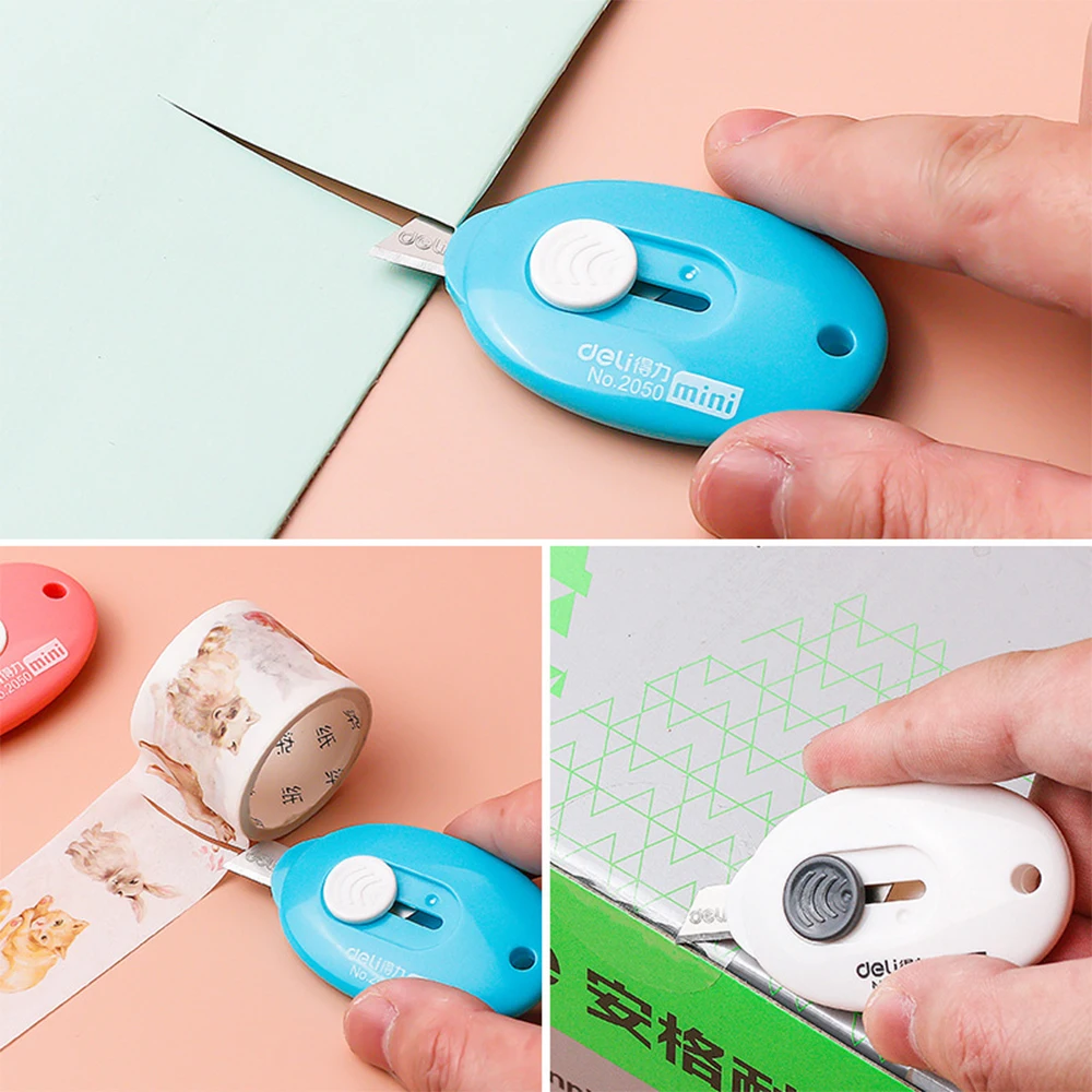 1pc Solid Color Mini Utility Knife Random Color Utility Knife Stationery Cutting  School Cutting Tool