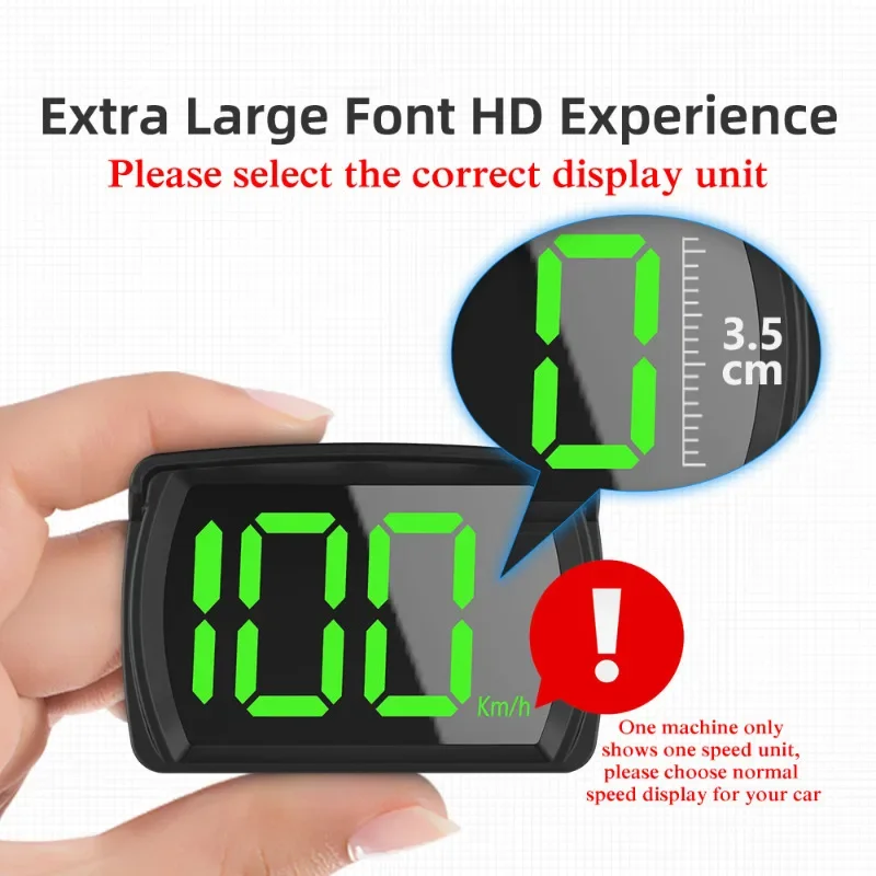 Universal Car HUD Head Up Display GPS Hud Digital Speedometer Big Font Speed Meter KMH for All Car Truck Plug and Play Auto Part