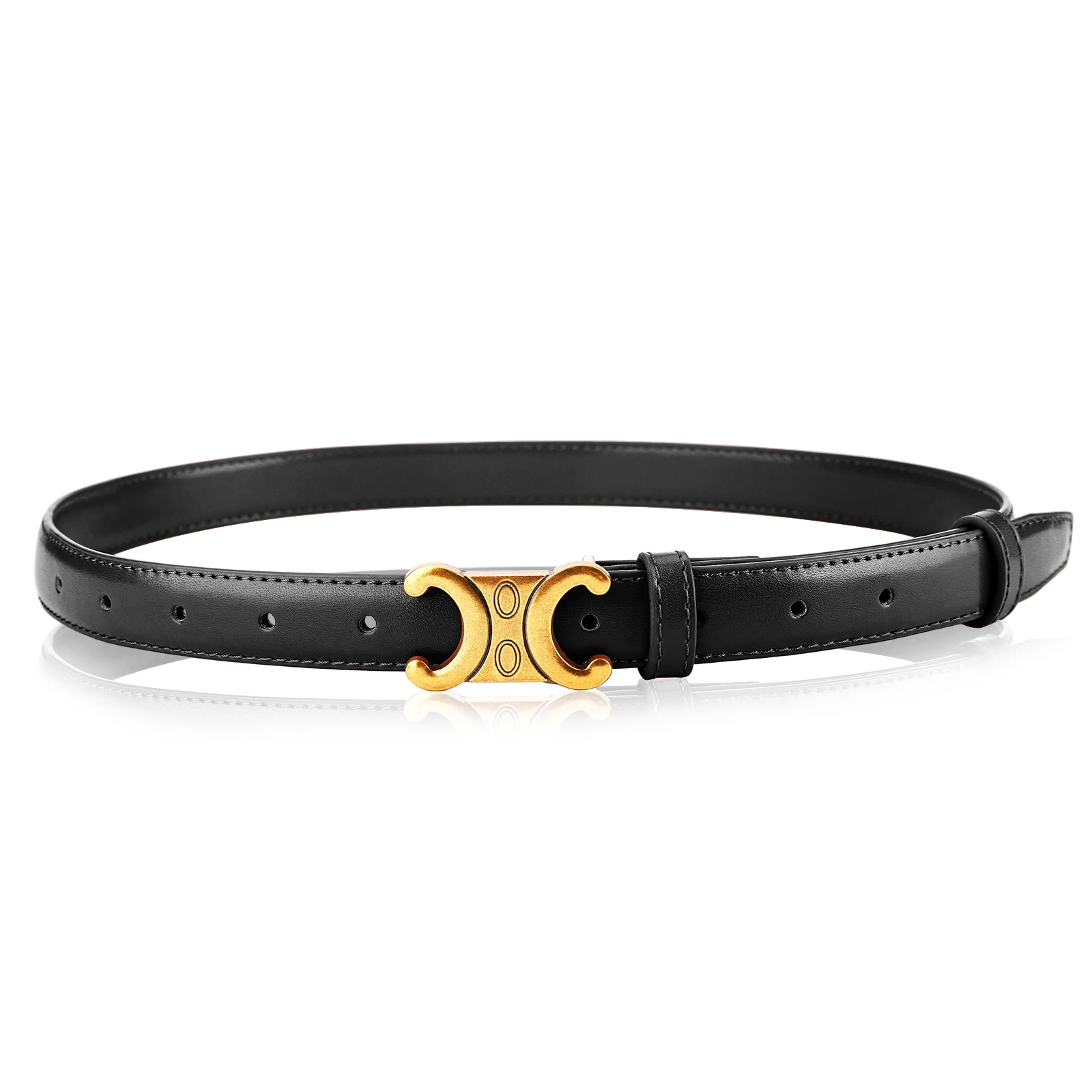 Cinturones de cuero genuino para mujer a la moda, hebilla dorada de alta calidad, los mejores cinturones vaqueros a juego para mujer
