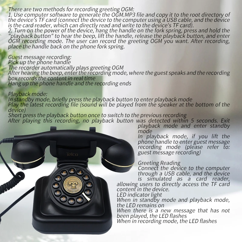 Wireless Audio Message book Custom Voice Guest Book for Wedding/Event Recording Device with USB Rechargeable