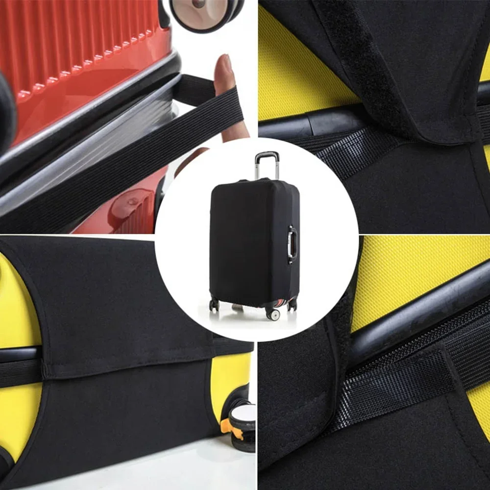 ฝาครอบป้องกันกระเป๋าเดินทางฝาครอบกันฝุ่น Anti-Scratch กระเป๋าเดินทางแบบพกพาผู้ถือลําต้นกรณีอุปกรณ์เสริมการเดินทางการพิมพ์ตัวอักษรสีทอง