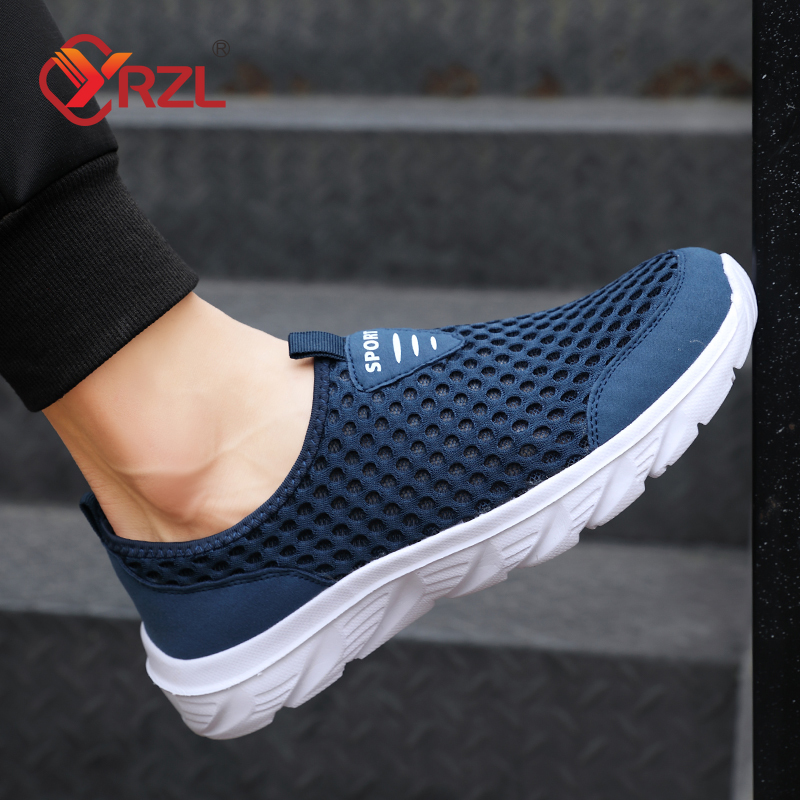 YRZL Leichte Herren-Freizeitschuhe, atmungsaktiv, zum Hineinschlüpfen, für Herren, lässige Turnschuhe, rutschfeste Herren-Wohnungen, Outdoor-Wanderschuhe, Größe 39–46