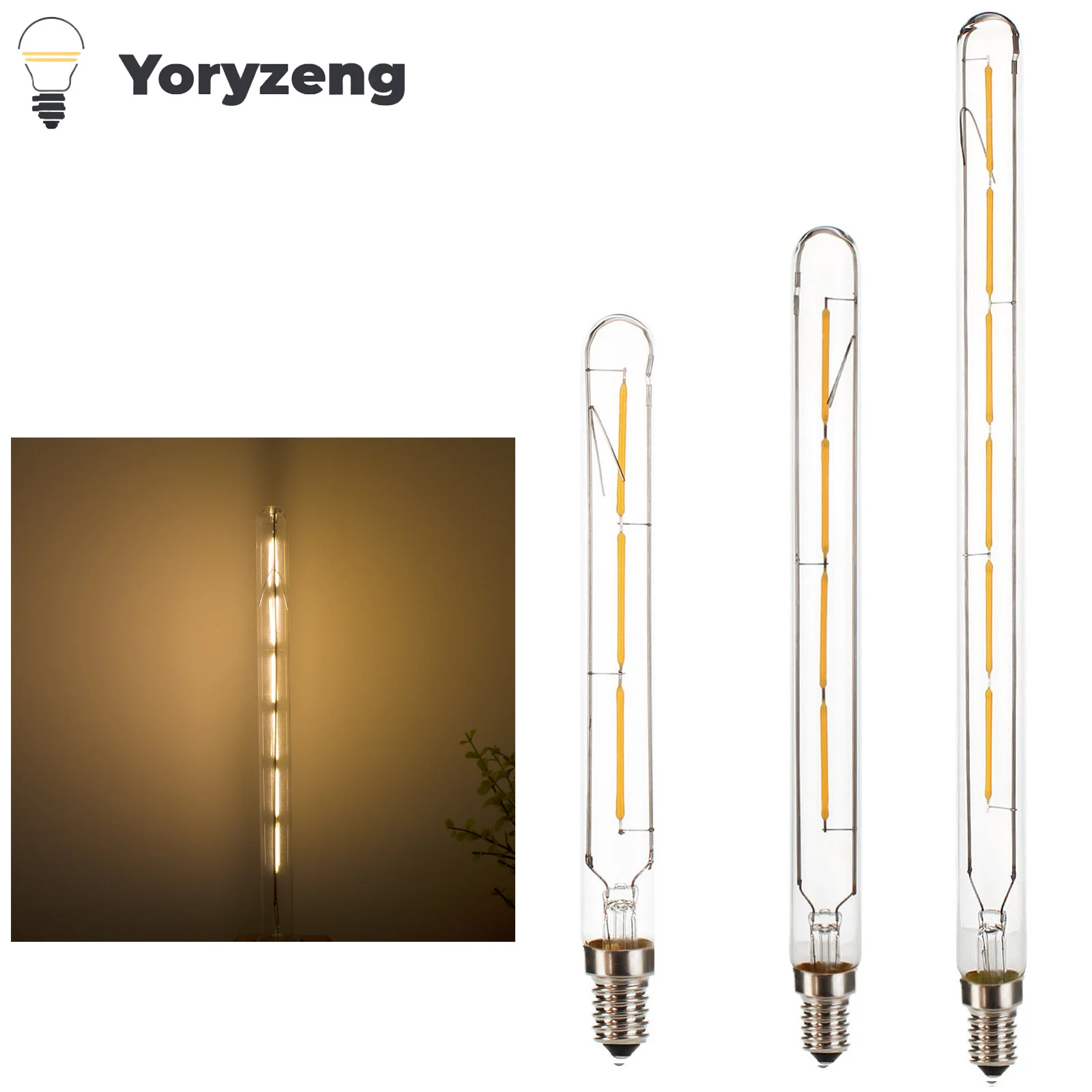 Bombilla de tubo LED de 3W, 4W, 6W, T20, E14, SES, filamento Retro Vintage COB, 220V, 240V, lámpara Tubular antigua de 2700K, carcasa de vidrio blanco cálido