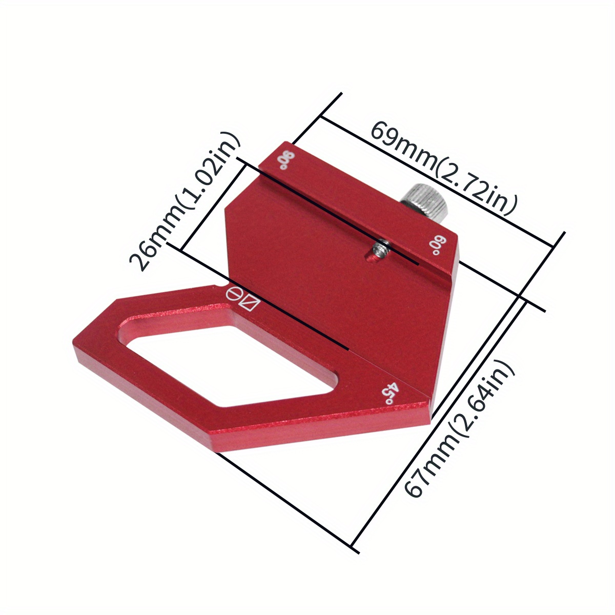 Trazador de ángulo de 45/60/90 grados, localizador central de bloque de posicionamiento de regla de acero para carpintería, diagrama de diseño cuadrado para carpintería