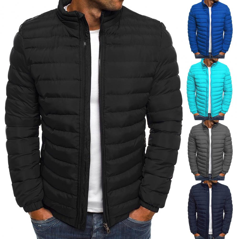 Stylowy płaszcz męski Casual Puffer Jacket Slim Fit Stand Collar Men Coat Comfortable