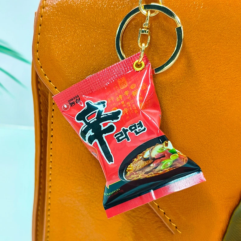 Simulation Instant Noodles Keychain On The Phone Mini Snacks Pendant Bag Pendant Christmas Gifts For The New Year