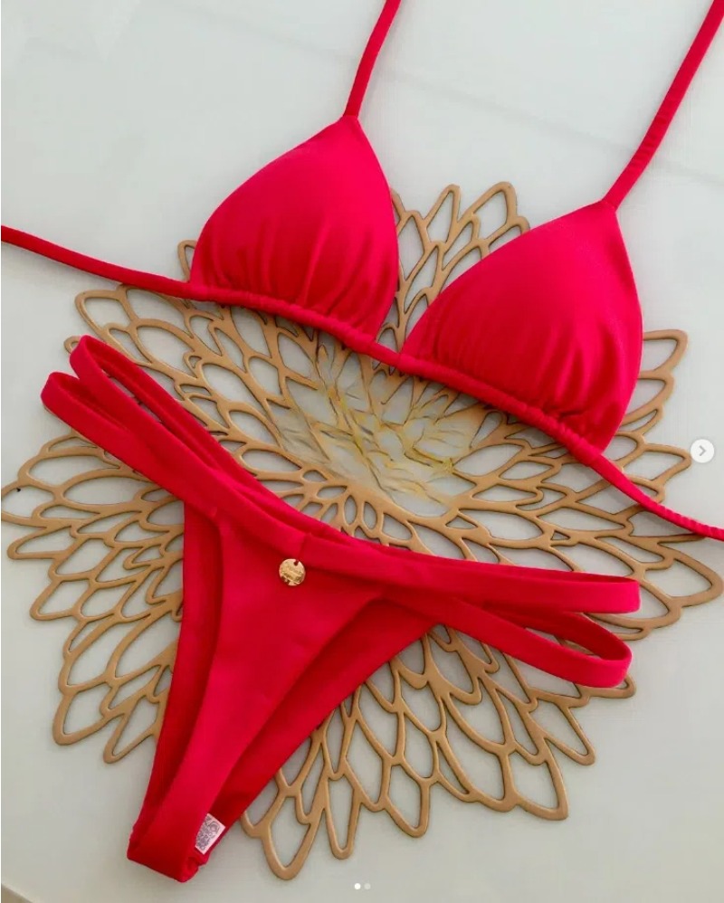 Neue Split Slip Bikini Sexy Brasilien Badeanzug Damen Strand Urlaub Bikin