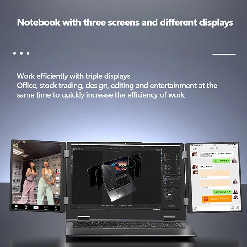 16 + 10.5 + 10.5 inch  Three screens I7-1260P 64GB DDR4 4TB SSD Windows11, reconnaissance faciale, , WIFI 6, haute définition