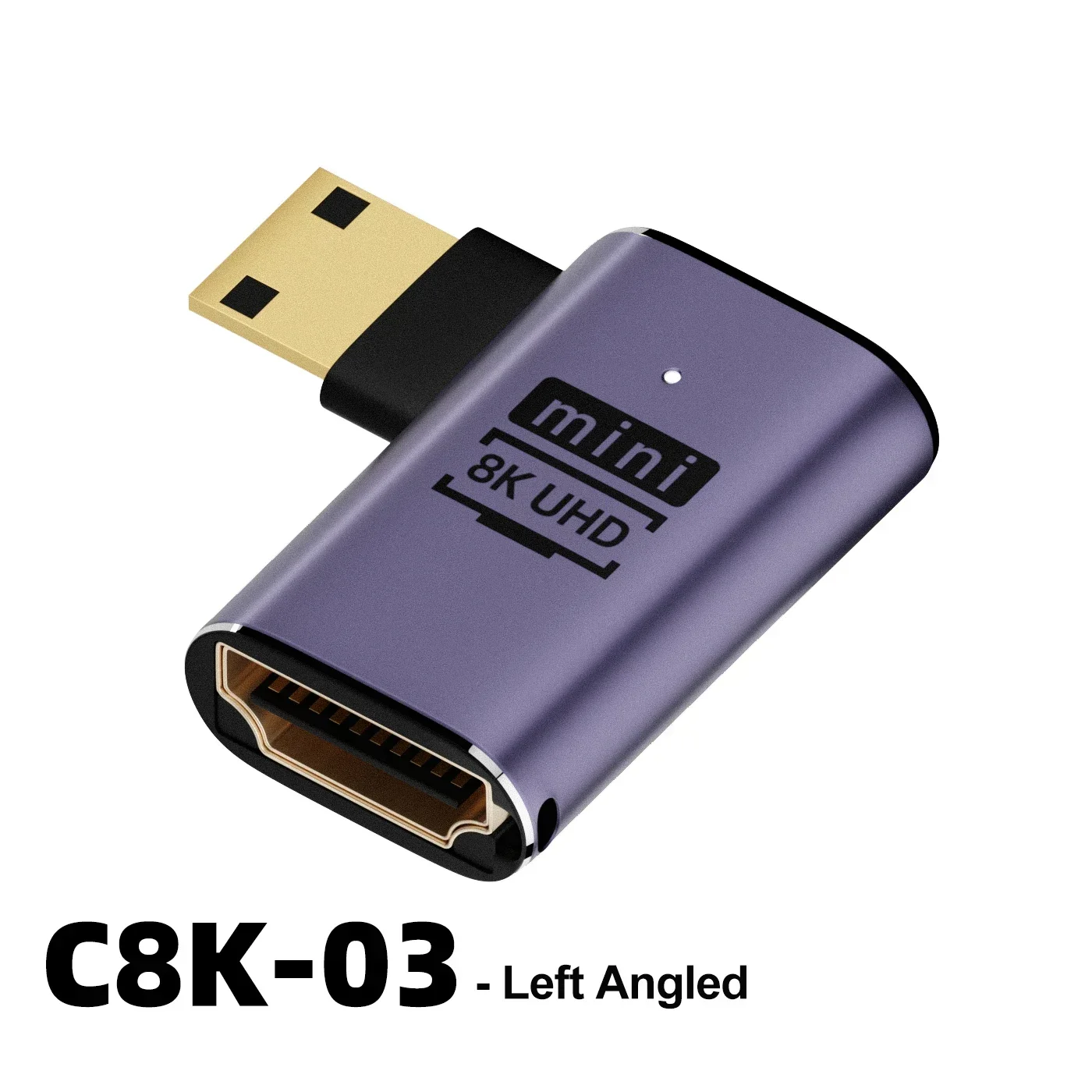 Adaptador Compatible con HDMI, convertidor macho a hembra de ángulo recto de 90 y 270 grados, conector HD 8K, extensor compatible Mini/Micro HDMI