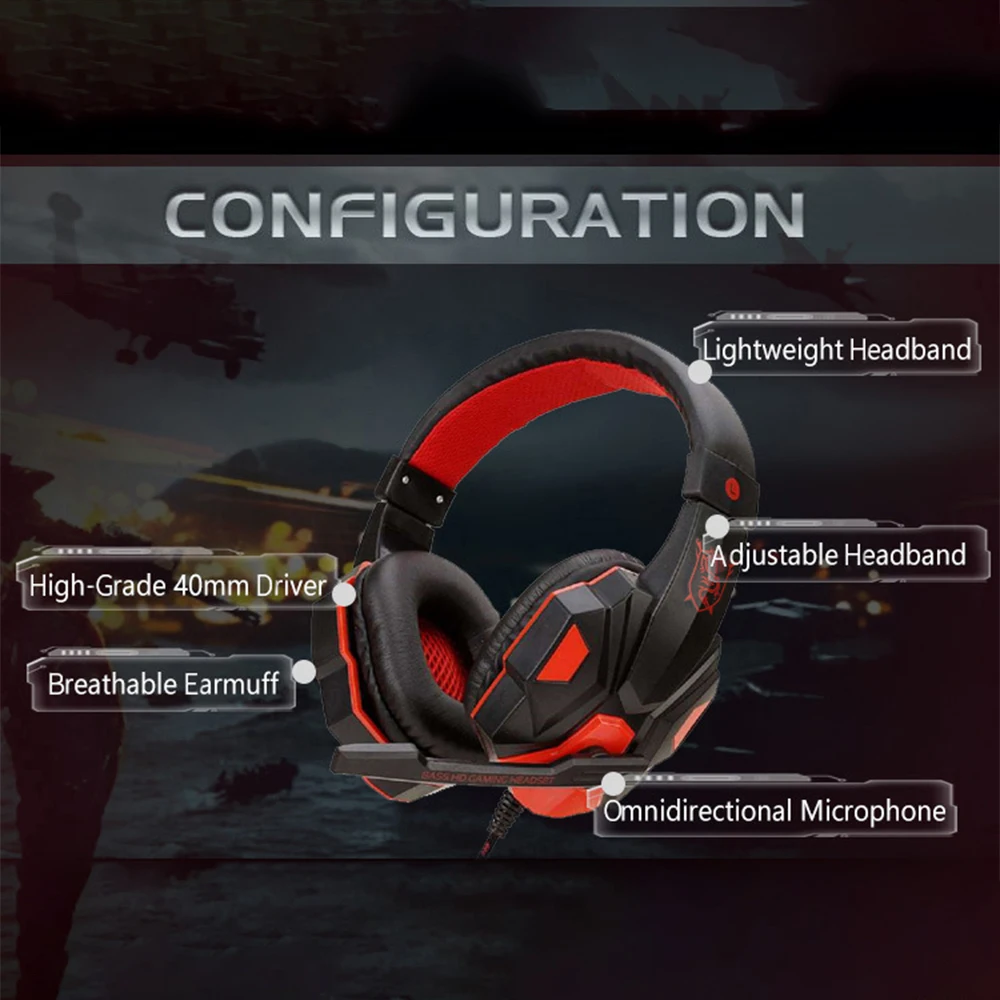 Gaming Headset com fio com microfone com cancelamento de ruído, Gamer ajustável, PS4, PS5, Xbox, Smartphone, PC, 120 °