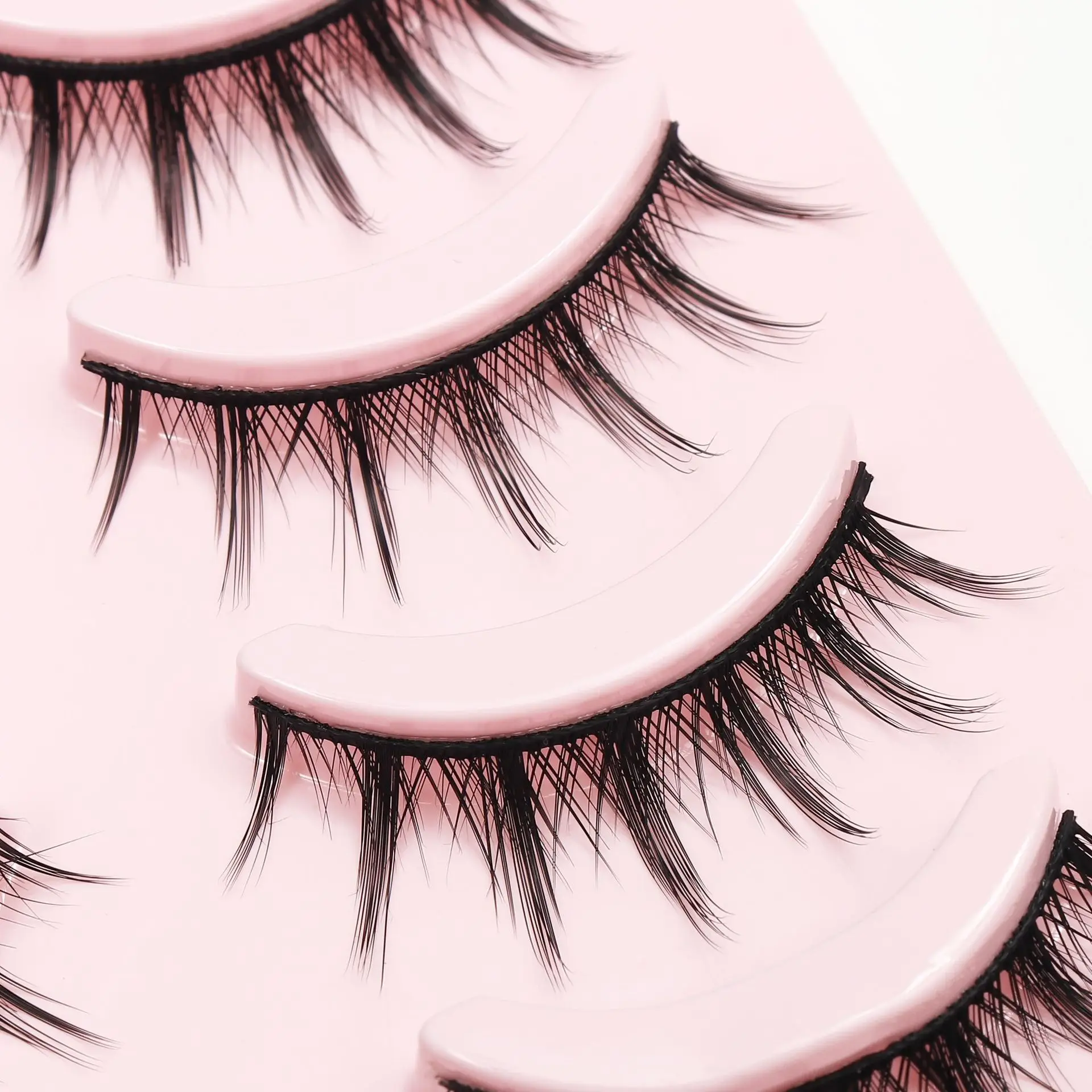 5 คู่แต่งหน้าธรรมชาติแต่งหน้าทุกวัน Cos ขนตาจําลอง Grafting Fish Tail Segmented Eyelash เครื่องมือแต่งหน้าใบหน้า