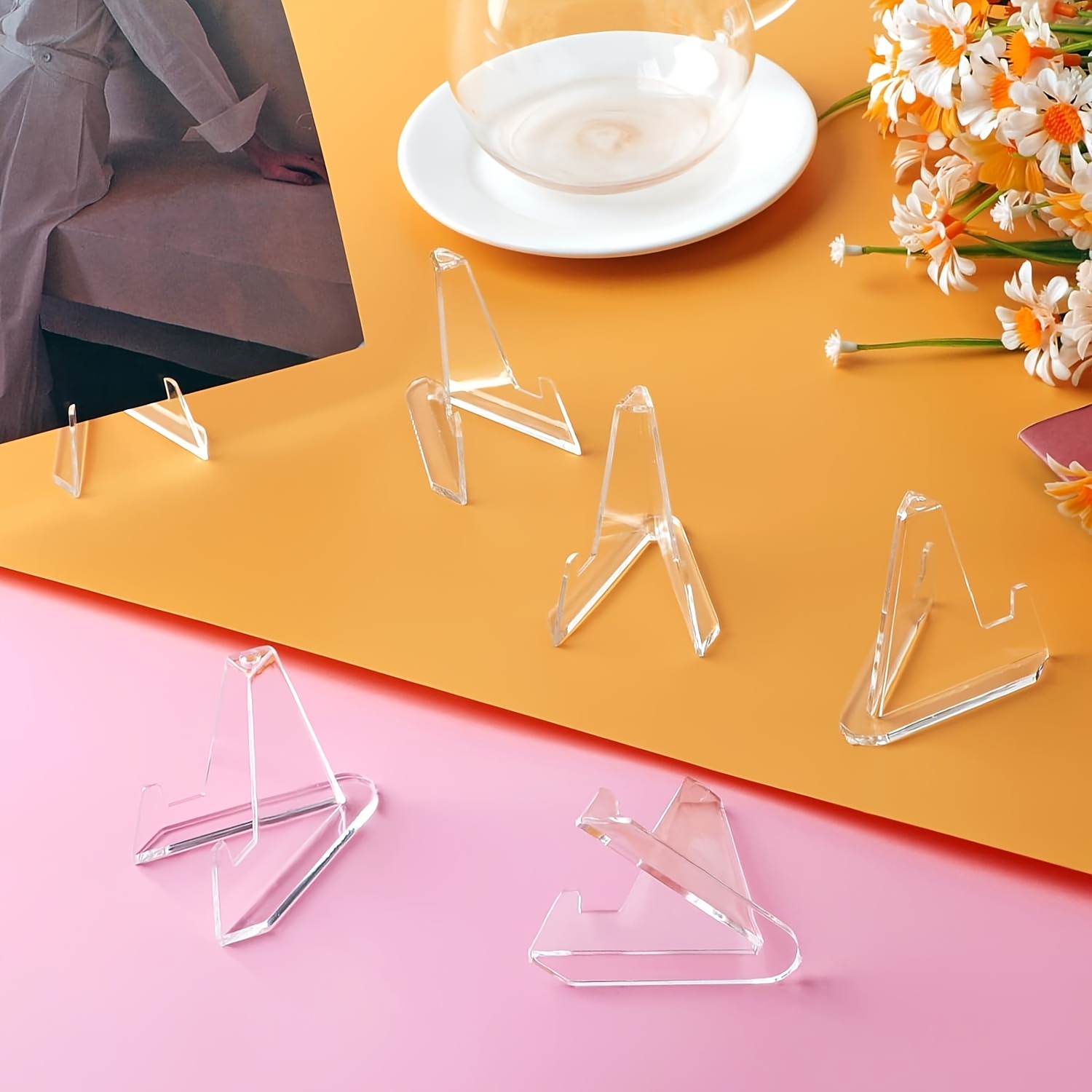 30pcs Clear Acrylic Display Stands - No Power Needed for Sports Cards & Graded Collections