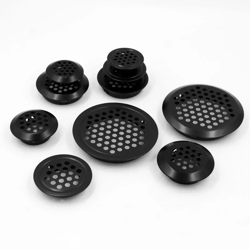 4 Chiếc Tủ Quần Áo Tủ Lưới Lỗ Đen Lỗ Thông Khí Louver Thông Thoáng Da Thép Không Gỉ Màu Đen