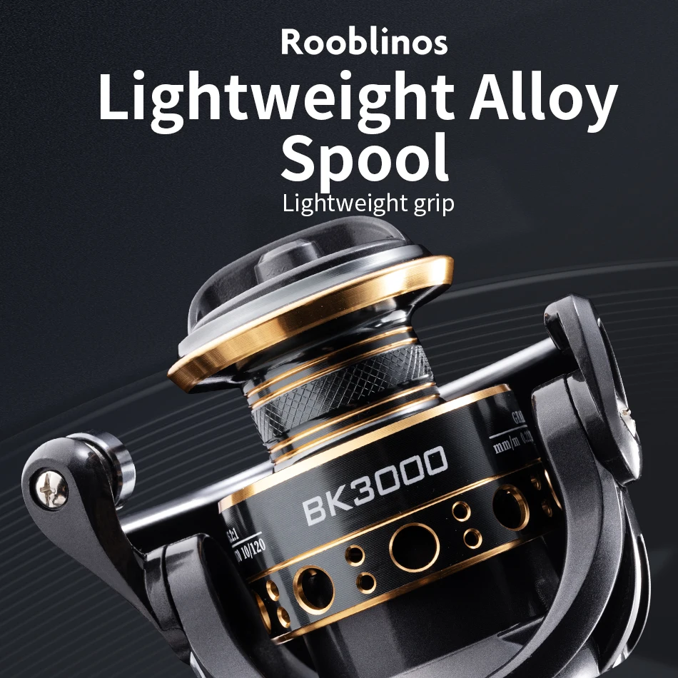 Roobbinos รอกม้วนตกปลาปั่นสำหรับตกปลาน้ำเค็มเนื้อโลหะน้ำจืดหมุนซ้าย/ขวาสลับกันได้