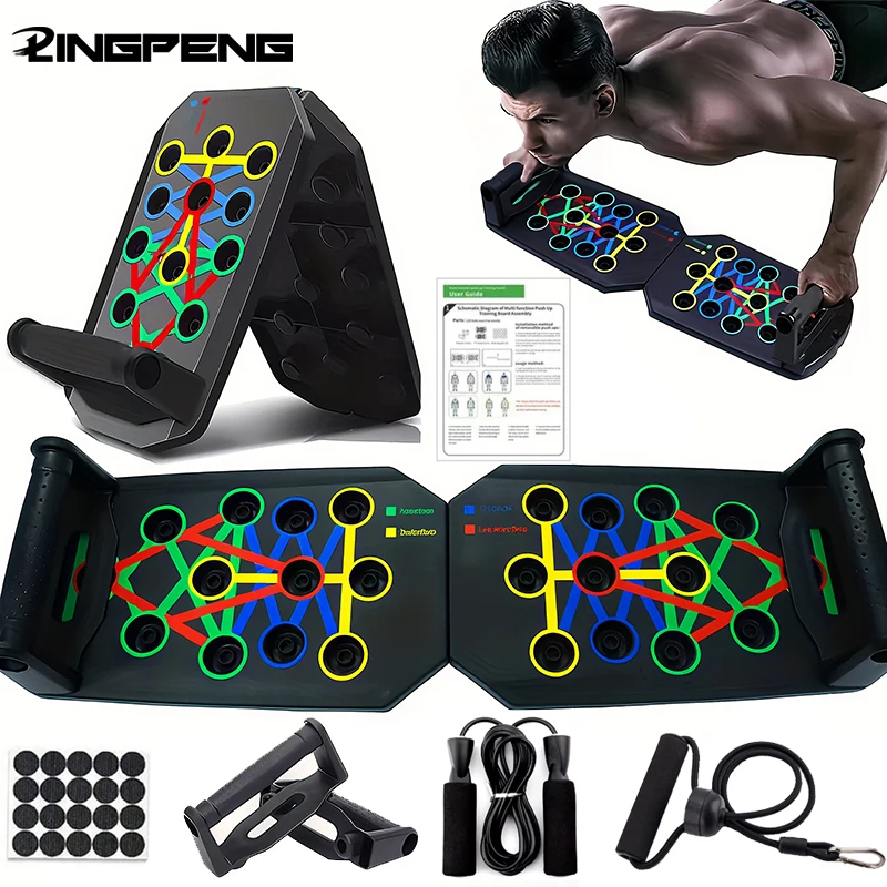 Set di tavole push-up multifunzionali portatili con manici Attrezzature fitness pieghevoli per l'allenamento del petto, dell'addome, delle braccia e della schiena