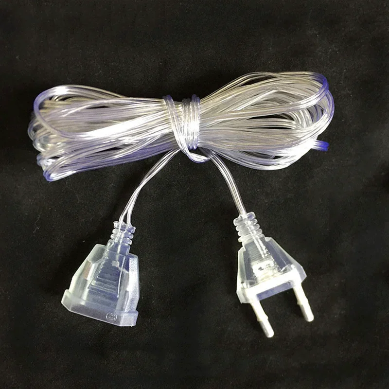 Rallonge d'alimentation 3M pour prise ue, guirlande lumineuse LED pour vacances, câble de commutation Standard, rideau lumineux de noël