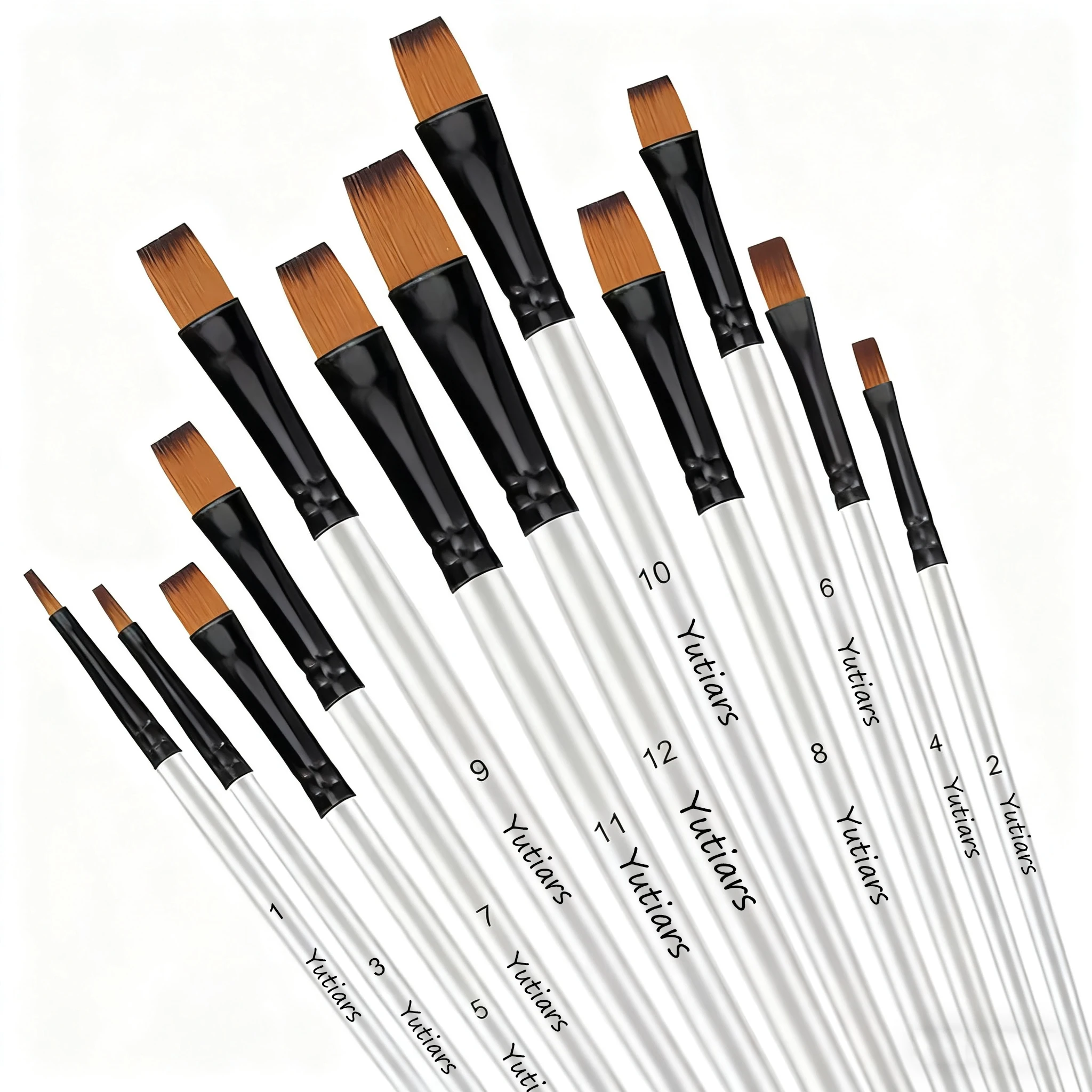 12 Teile/satz DIY Öl Acryl Malerei Kunst Pinsel Liefert Nylon Haar Holzgriff Aquarell Pinsel Stift Set Lernen